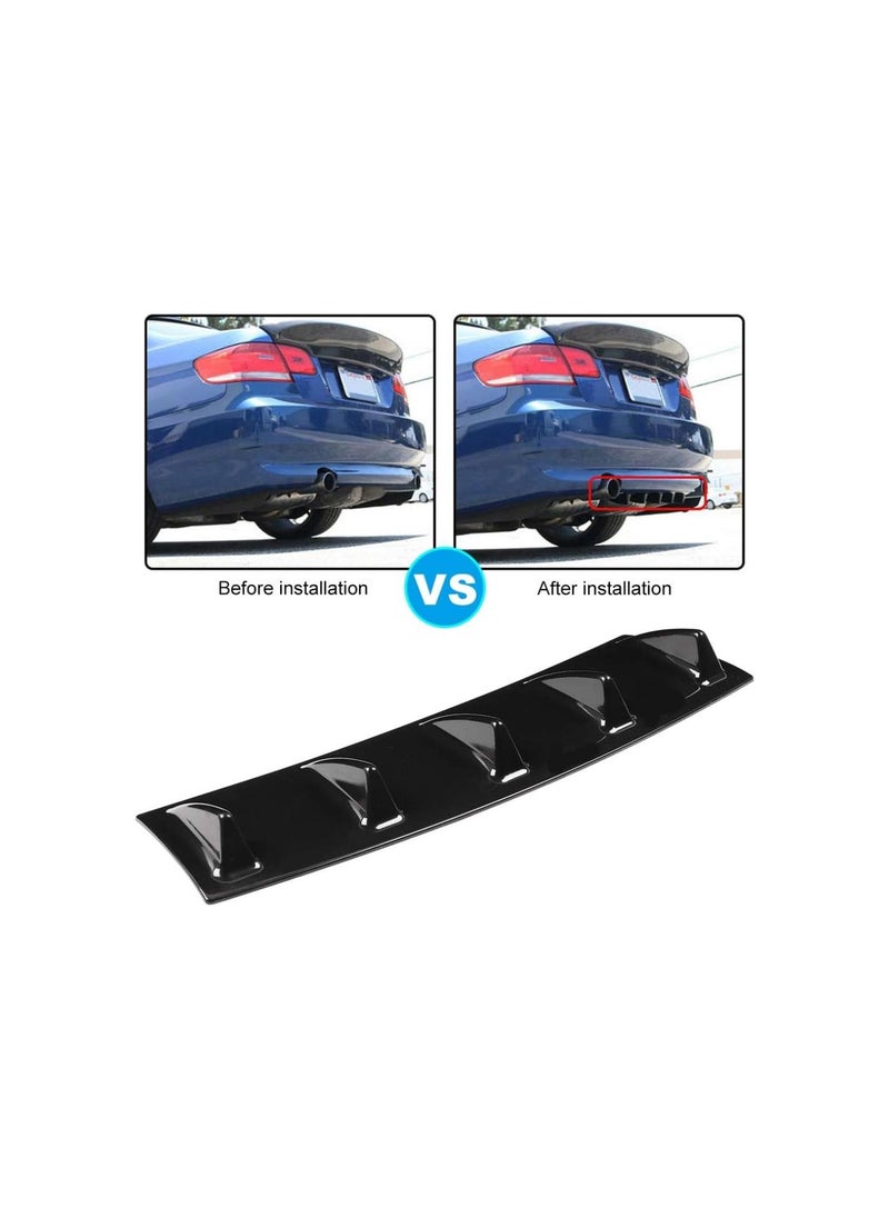 Generic - Shark Fin Diffuser,Universal Car Rear Bumper Chassis Shark Fin Spoiler Wing Lip Diffuser (M) - Image 1