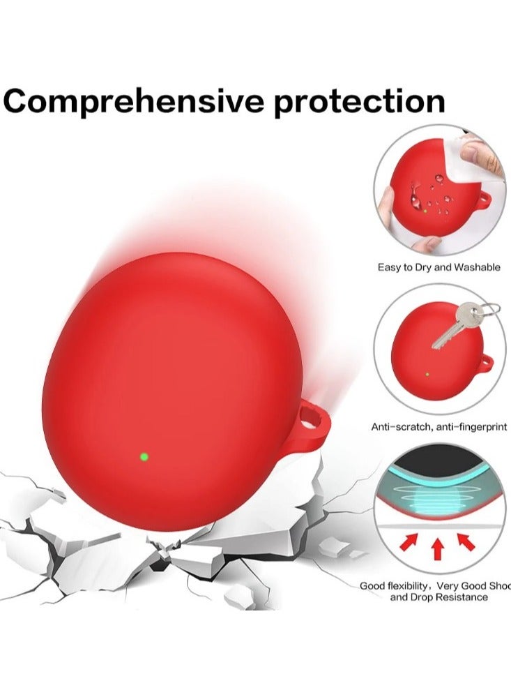 Compatible with OPPO Enco Air3 Case Shockproof Silicone Earphone Cover Solid Color hearphone Accessories For Enco Air 3 box with hook（Black） - Image 3