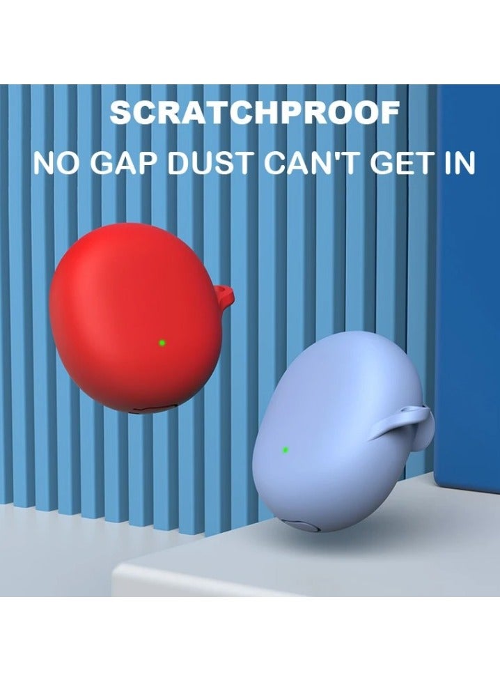 Compatible with OPPO Enco Air3 Case Shockproof Silicone Earphone Cover Solid Color hearphone Accessories For Enco Air 3 box with hook（Black） - Image 2