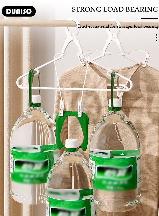 DUNISO 4 PCS Plastic Clothes Hangers, Windproof Clothes Hangers with Clamp Grip Hook, Notches in the Shoulder Area, Durable Closet Clothes Hanger with Hooks and Clips, Durable Lightweight Space Saving Laundry Hangers for Coats, Skirts, Pants, Dress  - Image 4