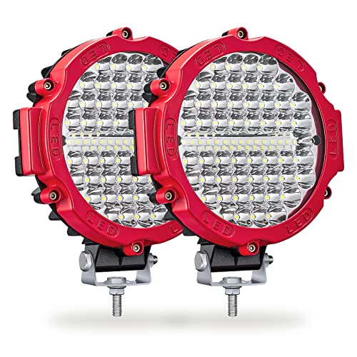SAN YOUNG Round LED Light Pods Offroad 7 Inch, 120W 10000lm LED Off Road Driving Auxiliary Fog Lights 12V 24V for Trucks ATV SXS RZR UTV Golf Cart 4x4 Car Offroad Lighting Waterproof (2 Pack) - Image 1