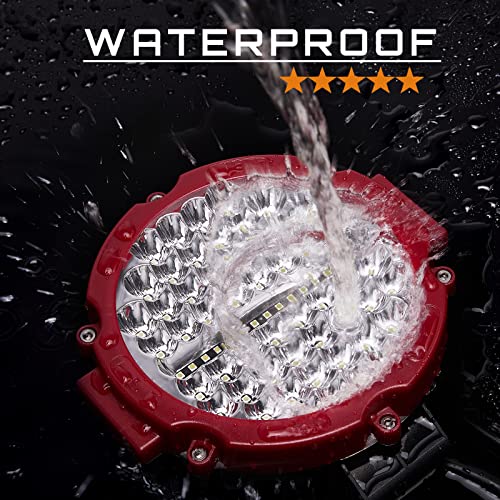 SAN YOUNG Round LED Light Pods Offroad 7 Inch, 120W 10000lm LED Off Road Driving Auxiliary Fog Lights 12V 24V for Trucks ATV SXS RZR UTV Golf Cart 4x4 Car Offroad Lighting Waterproof (2 Pack) - Image 4