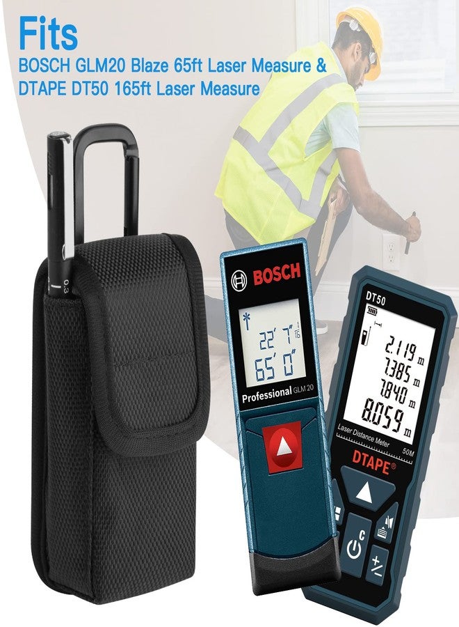 هوماكوفر حقيبة قياس ليزر 1680D مناسبة لجهاز قياس المسافة بالليزر BOSCH GLM20 Blaze 65 قدمًا وجهاز قياس المسافة بالليزر DTAPE DT50 165 قدمًا وجهاز GLM100-23، مع جيب للقلم وإبزيم حزام وحلقة تثبيت وحقيبة تخزين واقية للسفر - Image 3