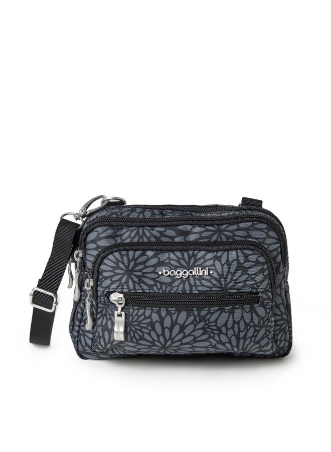 Baggallini Triple Zip Bagg, Pewter Floral, One size - Image 1