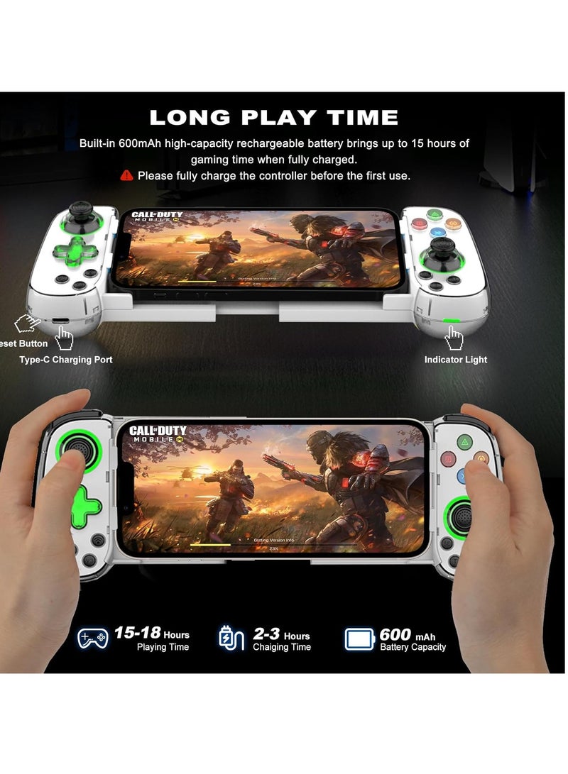 Wireless Gaming Controller for iPhone, Android with Phone CASE Support  Green Light, Bluetooth Gamepad for iPhone/iPad/Samsung/Tablet/Switch/PS4/PC, Call of Duty Mobile, Genshin Impact, Diablo - Image 4