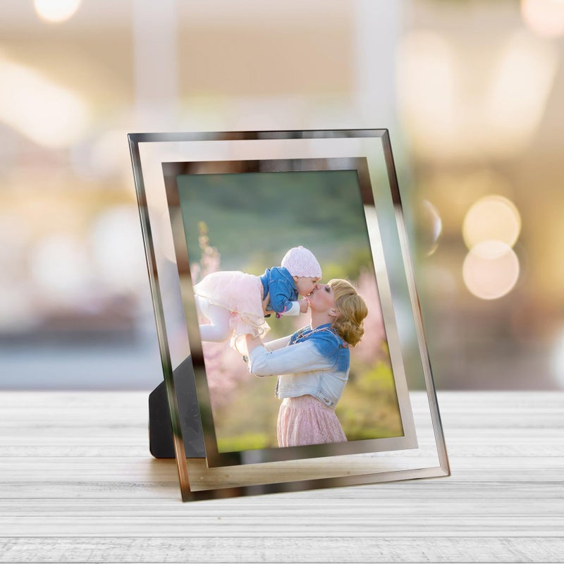 PETAFLOP 3.5x5 Picture Frames  2 Pack Mirrored Glass Photo Frame 3.5 by 5 for Tabletop Display - Image 3