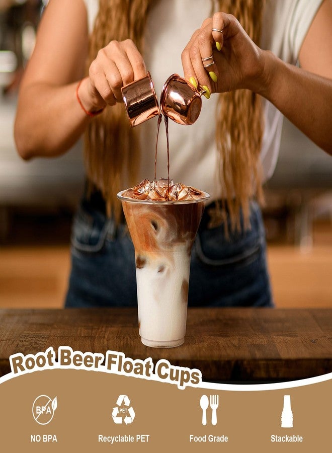 KesaPlan 50 Pack 12 oz Root Beer Float Cups Plastic Milkshake Cup Disposable Ice Cream Float Cups for Cold Drinking Iced Coffee Soda Cocktail Disposable Plastic Parfait Cup for Party Holiday Wedding - Image 5