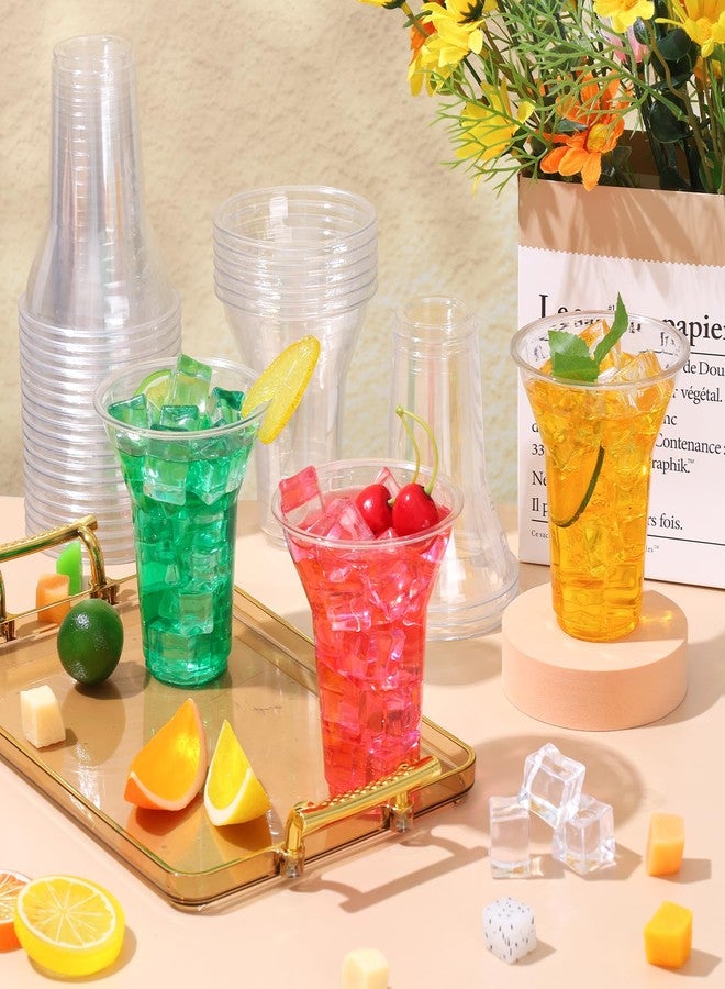 KesaPlan 50 Pack 12 oz Root Beer Float Cups Plastic Milkshake Cup Disposable Ice Cream Float Cups for Cold Drinking Iced Coffee Soda Cocktail Disposable Plastic Parfait Cup for Party Holiday Wedding - Image 2