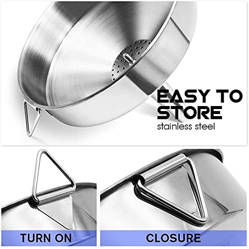 THW® Stainless Steel Large Funnel (16 cm) with Detachable Strainer Filter for Cooking Oil and Transmission Liquid and Powder - Image 4