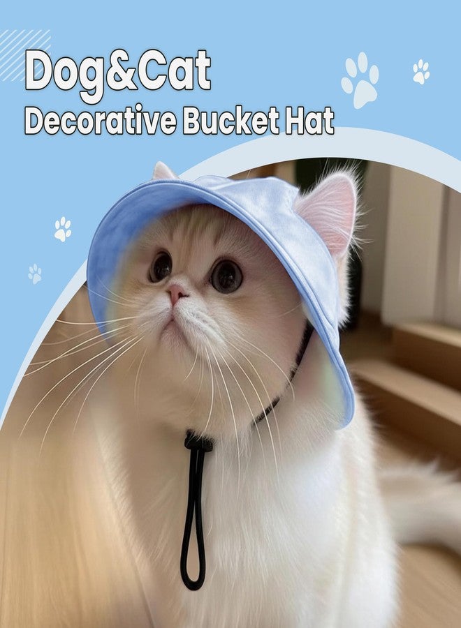 ETOFIXEE Cat Sun Hat,Dog Bucket Hat,Pet Sport Cap with 2Ear Holes-Must-Haves for National Dog Day Celebrations,Cute Canine Day Gifts,Sun-Safe & Comfortable Pet Headwear for S/M/LPets(Blue, S) - Image 2