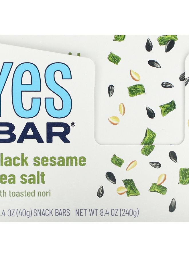 Yes Snack Bar Black Sesame Sea Salt 6 Bars 1.4 oz (40 g) Each