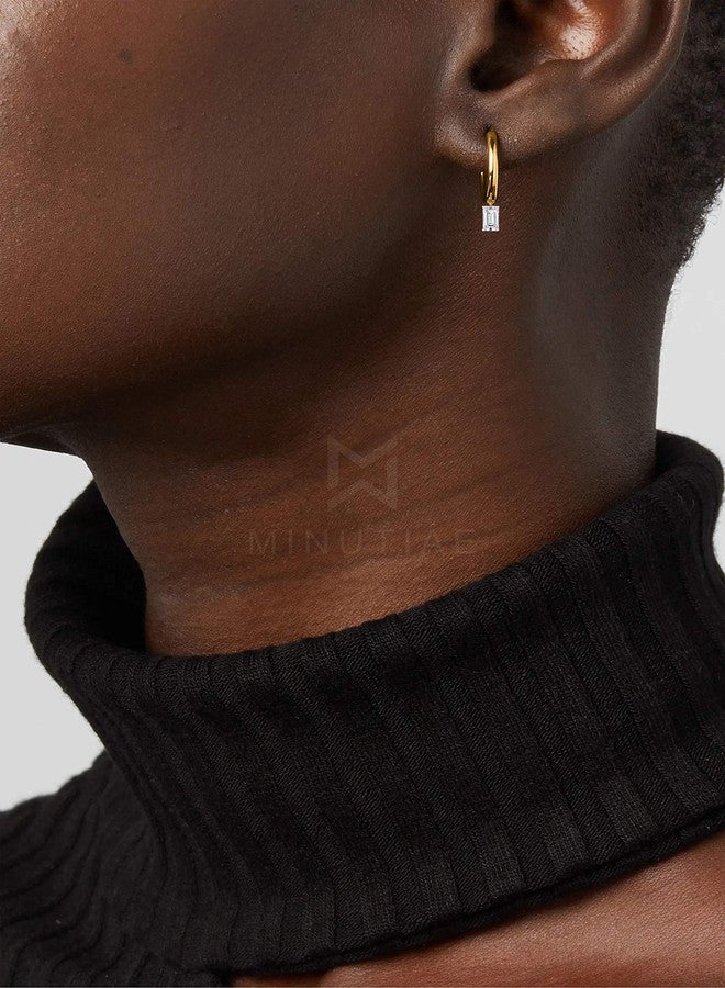 مينوتيا طقم مجوهرات مينوتيا المتدلي المطلي بالذهب والمرصّع بالزمرد والماس الباغيت، يتألف من قرط واحد وسوار وقلادة تشوكر، مجوهرات عصرية للنساء والفتيات - Image 2