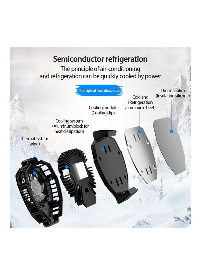 Loquat Semiconductor Mobile Phone Cooling Wired Radiator With Colourful Lights - Image 3