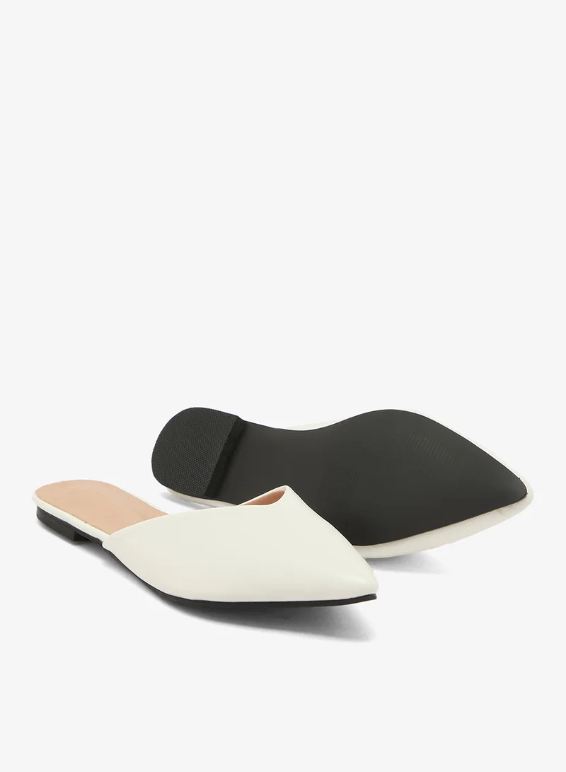 Ella White Classic PU Mules for Women | Best Price UAE