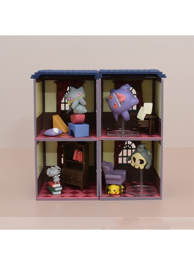 عام أربعة تماثيل دمية للعب للبوكيمون في قصر مُهول في منتصف الليل - هذه الأزياء للتماثيل رائعة وملونة، وهي هدية مثالية للعطلات. - Image 1