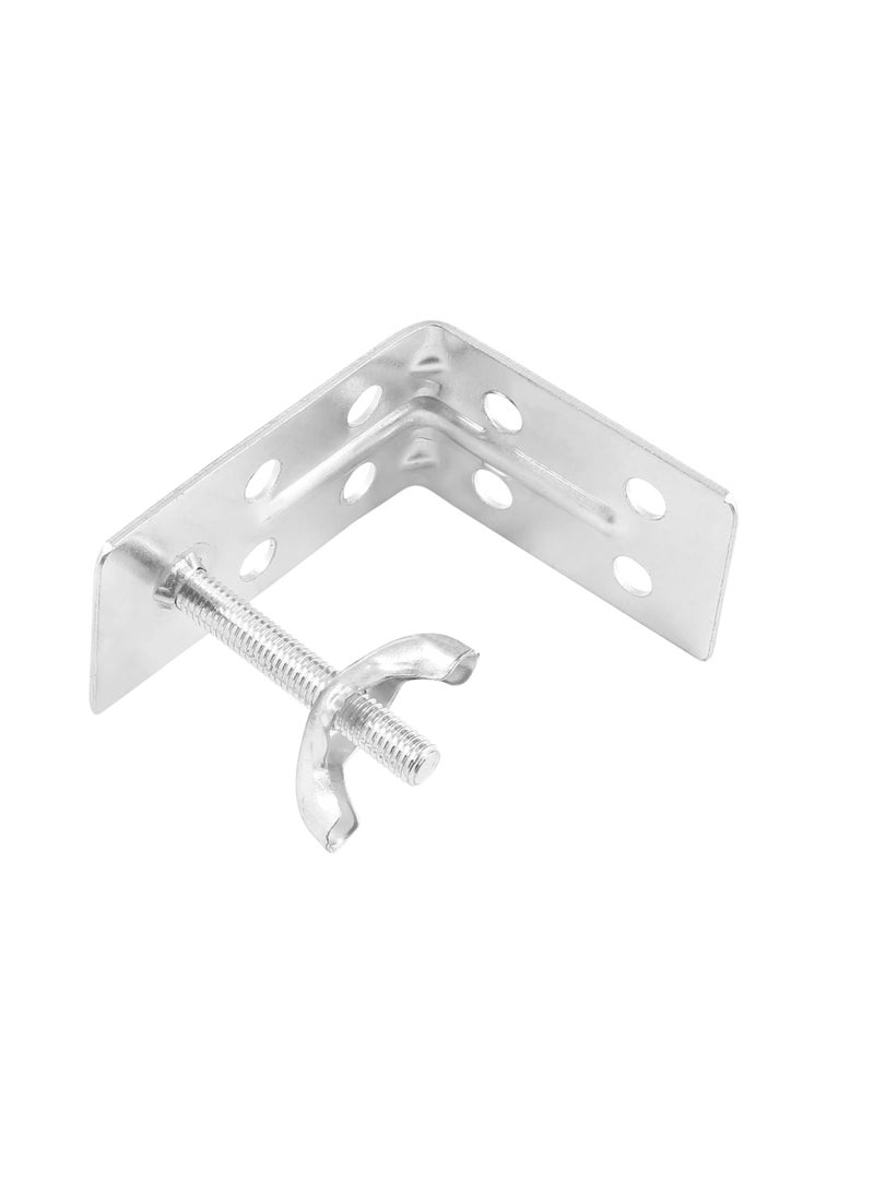 SYOSI, 4 Pcs Corner Braces, Silver L Brackets for Mounting Shade, Wall Mount Angle Connector Brackets for Wood Bamboo Shelf, Wardrobes, Cabinets with Screws - Image 3