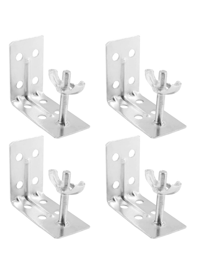 SYOSI, 4 Pcs Corner Braces, Silver L Brackets for Mounting Shade, Wall Mount Angle Connector Brackets for Wood Bamboo Shelf, Wardrobes, Cabinets with Screws - Image 2