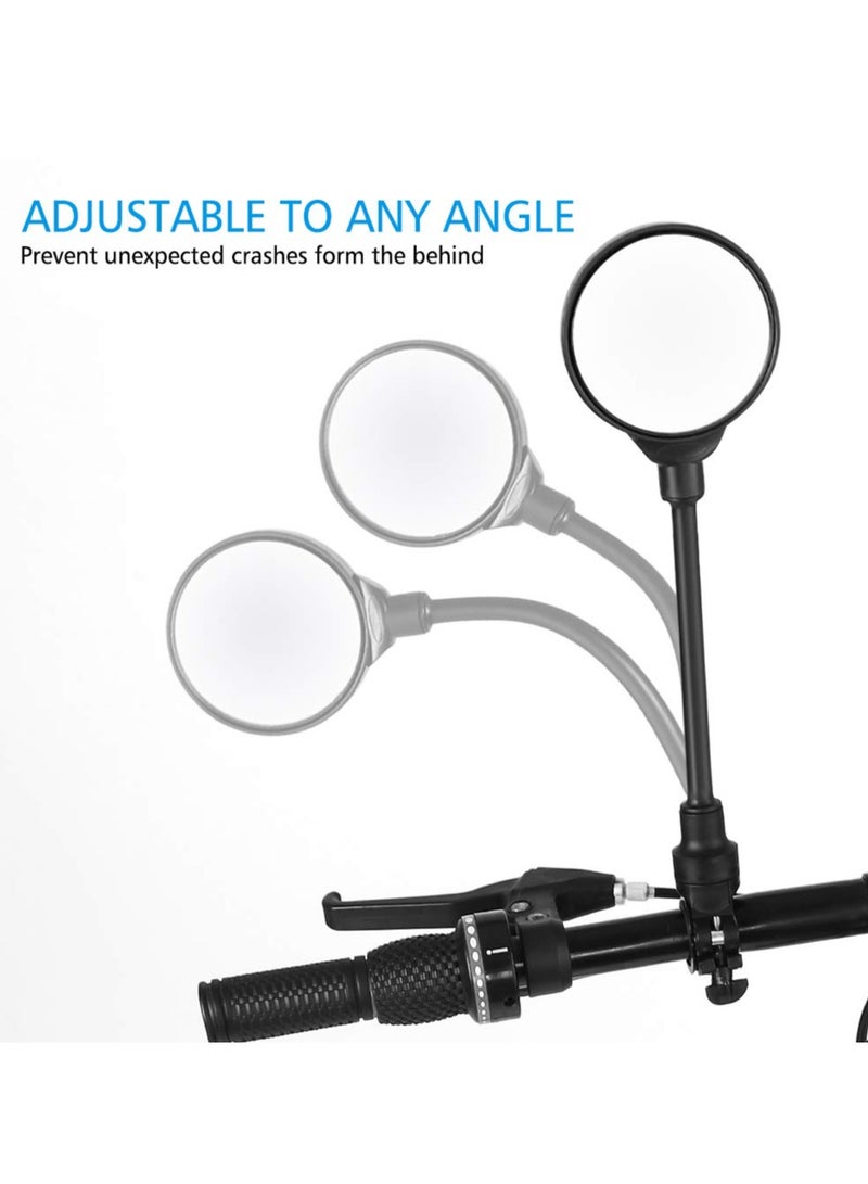 KASTWAVE 2 PCS Bike Mirror, Bicycle Accessories for Adult Bikes, Adjustable Rotatable Rear View Convex Rear View Mirror Accessories, Bicycle Mirrors Handlebars for Mtb, Outdoors, Cycling - Image 2