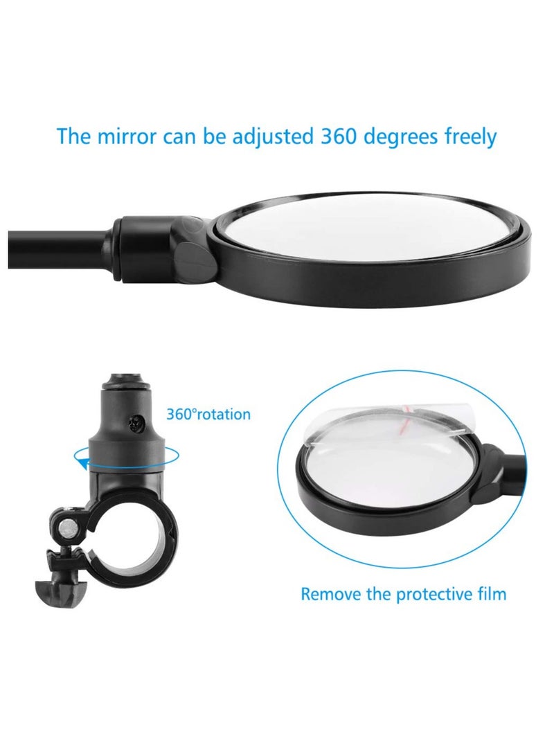 KASTWAVE 2 PCS Bike Mirror, Bicycle Accessories for Adult Bikes, Adjustable Rotatable Rear View Convex Rear View Mirror Accessories, Bicycle Mirrors Handlebars for Mtb, Outdoors, Cycling - Image 4