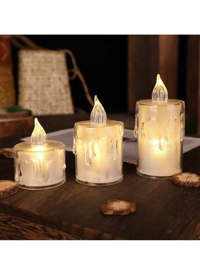 هومستر 3 أجهزة كمبيوتر شخصية Flameless LED الشاي ضوء الشموع - تعمل بالبطارية غير رائحة LED Tealight الشموع ، الشموع المزيفة ، Tealights للديكورات عيد الفصح ، حفلات الزفاف ، حفل الهالوين والعطلة (دافئ أبيض) - Image 1