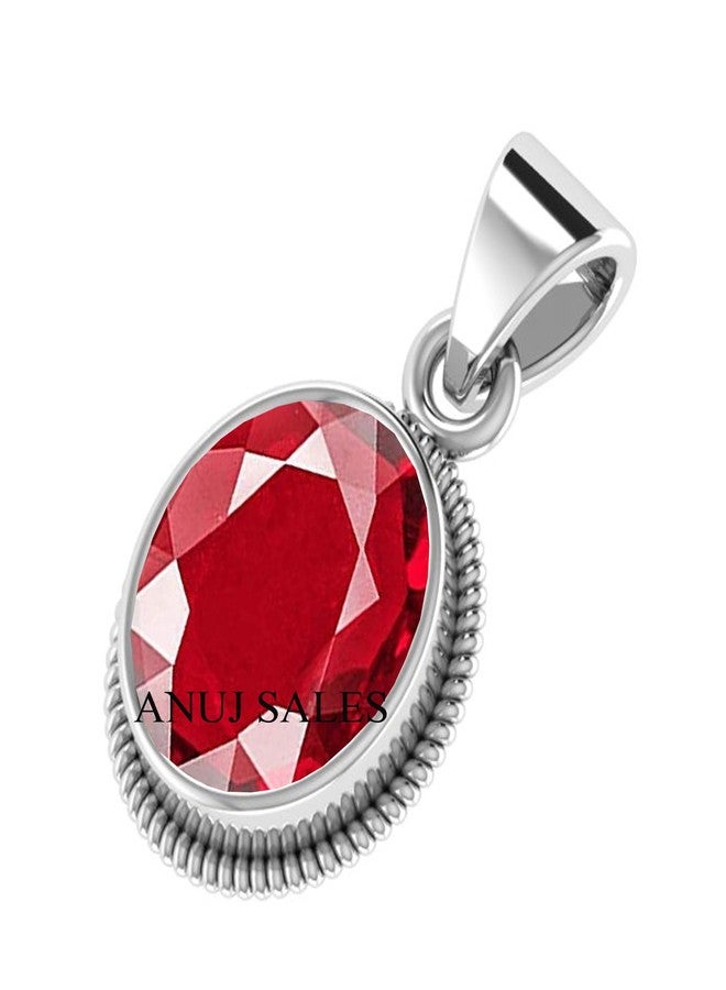 AYUSH GEMS Ruby Pendant/Locket 14.25 Ratti Certified Burma Ruby Astrological Purpose Panchdhatu Silver Plated Pendant Locket for Men and Women (Ruby) - Image 3