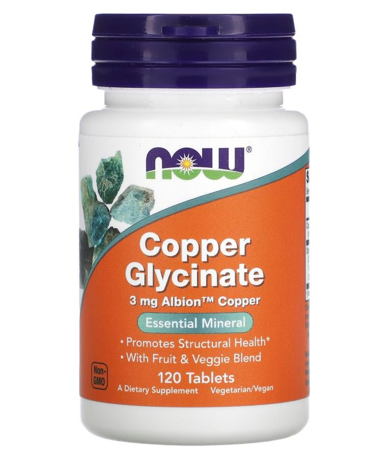 now Copper Glycinate 3 mg 120 Tablets