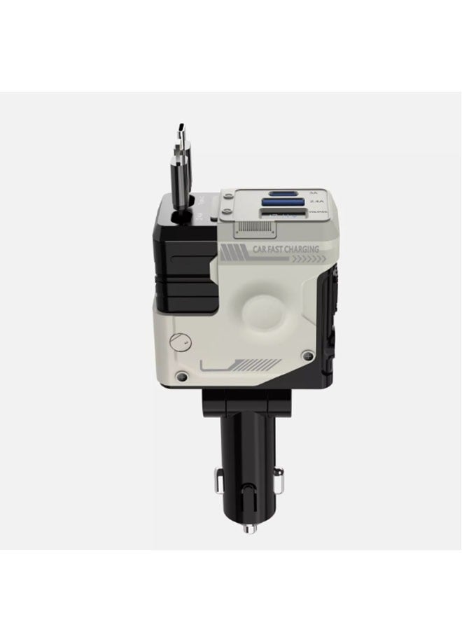 general One-to-four digital display super fast charging car charger, four-in-one mecha windmill charger, self-wired and retractable - Image 1