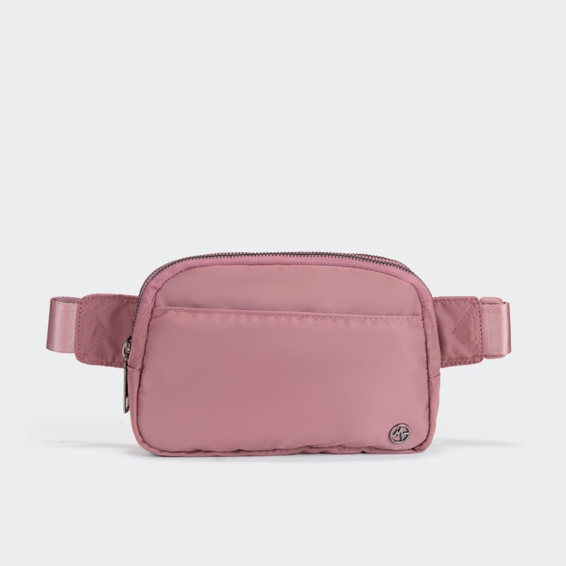 Pander Everywhere Belt Bag for Women, 5 Zipper Pockets Nylon Crossbody Fanny Pack Purse (Dune Pink) - Image 3
