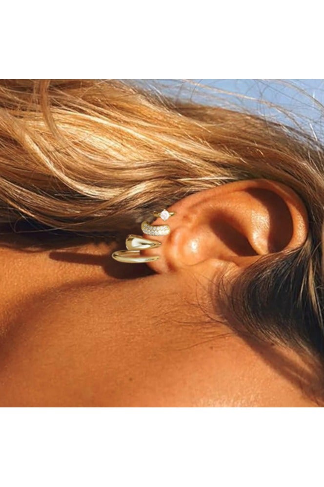 Small Gold Hoop Earrings Set - Image 2