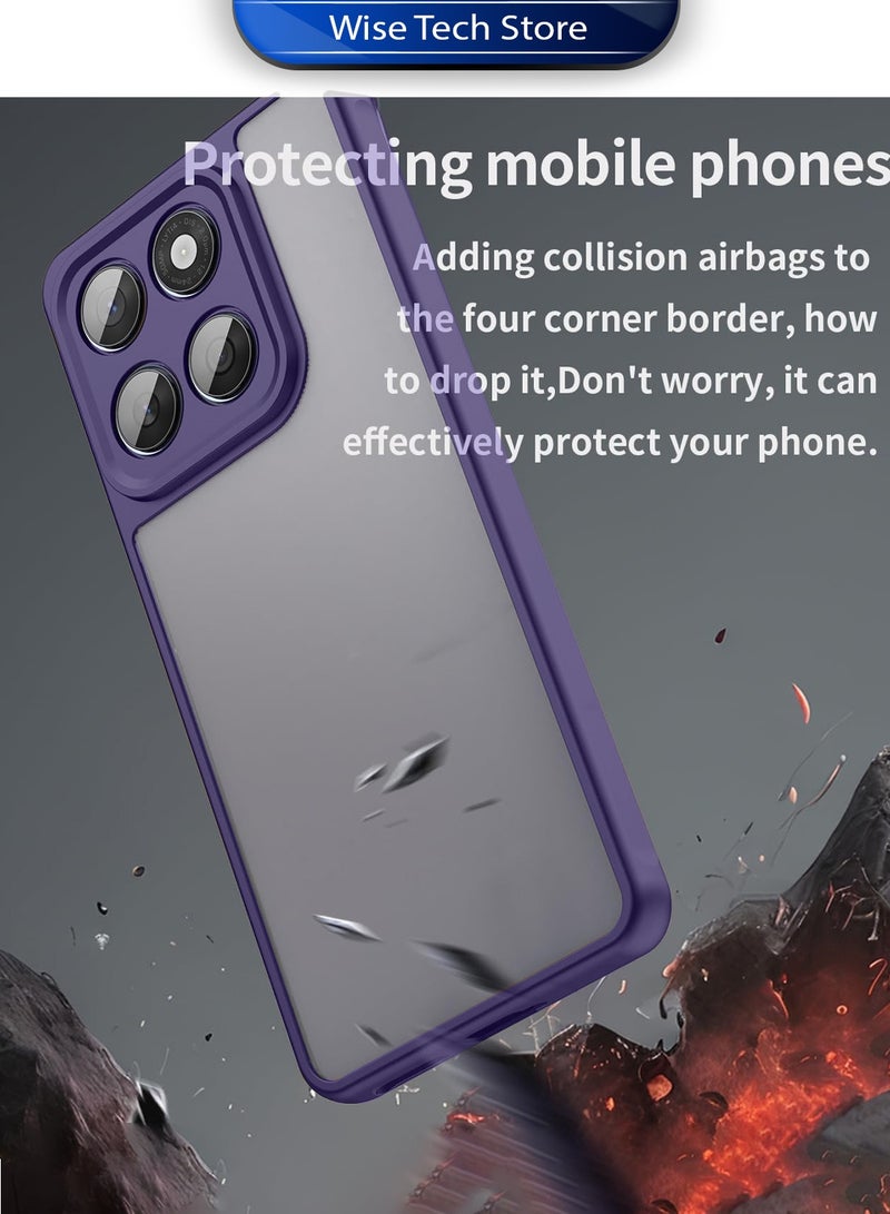 Wtech Motorola Edge 70 5G 2025 Hybrid TPU Silicone with Raised Camera Slim Armour Case Cover (MCAPSA) - Clear/Eggplant Purple - Image 2