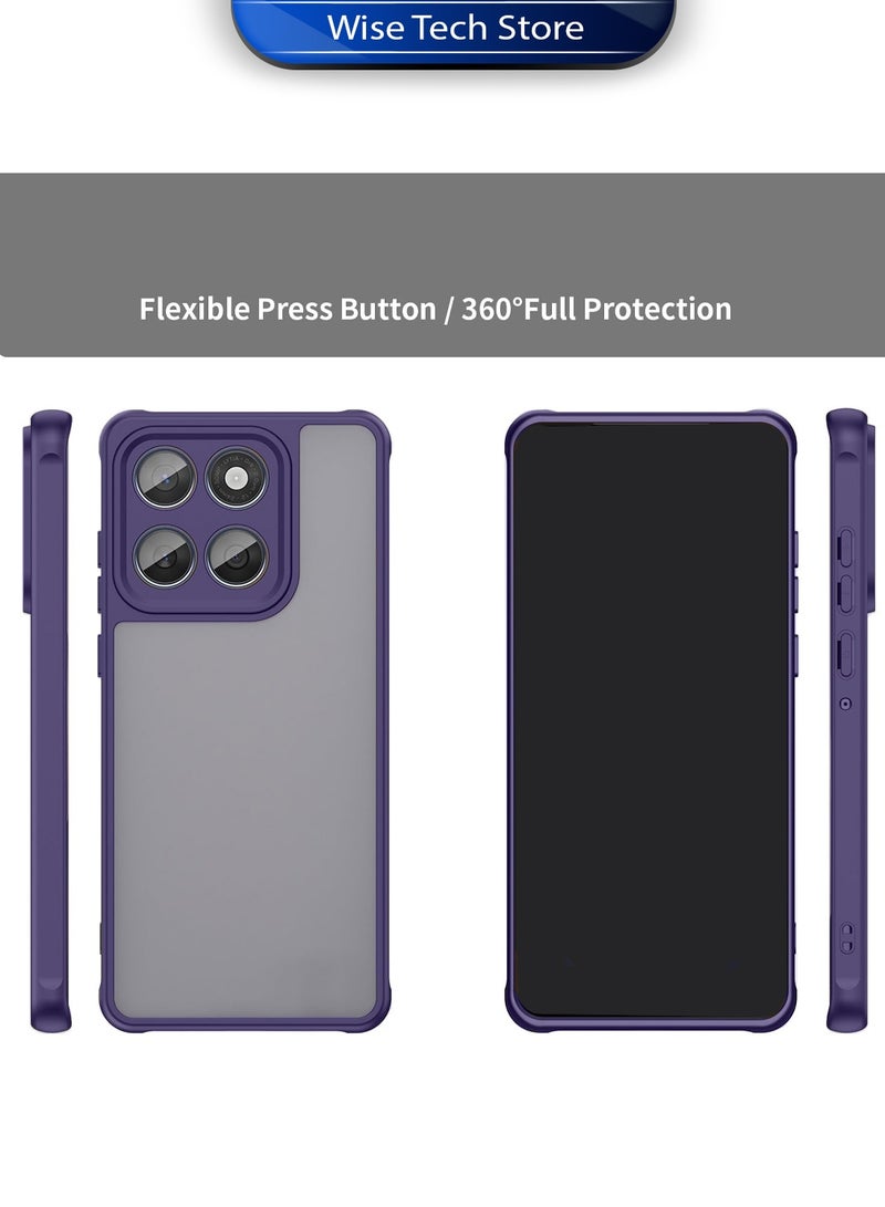 Wtech Motorola Edge 70 5G 2025 Hybrid TPU Silicone with Raised Camera Slim Armour Case Cover (MCAPSA) - Clear/Eggplant Purple - Image 5