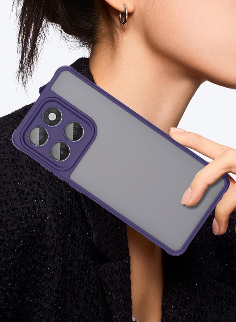 Wtech Motorola Edge 70 5G 2025 Hybrid TPU Silicone with Raised Camera Slim Armour Case Cover (MCAPSA) - Clear/Eggplant Purple - Image 3