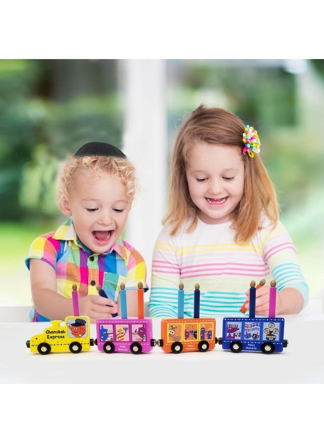 Rite Lite Hanukkah Train Menorah With Removable Wooden Candles | Colorful Chanukah Gifts, Decorations, Centerpiece, Jewish Holiday Party Favors Decor 16.50" L - Image 5