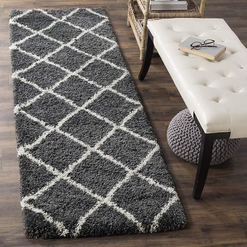 Tranquil Polyester Fluffy Fur Rug Shaggy Modern Carpet for Living Room, Bedroom, Guest Room, Kids Room (1.5x4 Feet, Grey Box) - Image 1
