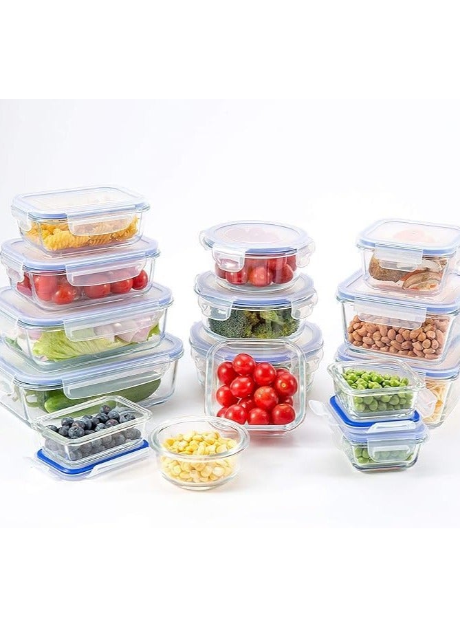 مجموعة من 3 صناديق تخزين طعام غير قابلة للكسر، خالية من BPA، حاويات تحضير الوجبات مع اغطية محكمة الغلق مانعة للتسرب، سهلة الاغلاق، حاويات غداء قابلة لاعادة الاستخدام للمطبخ والمنزل (ازرق، مستطيل) - Image 1