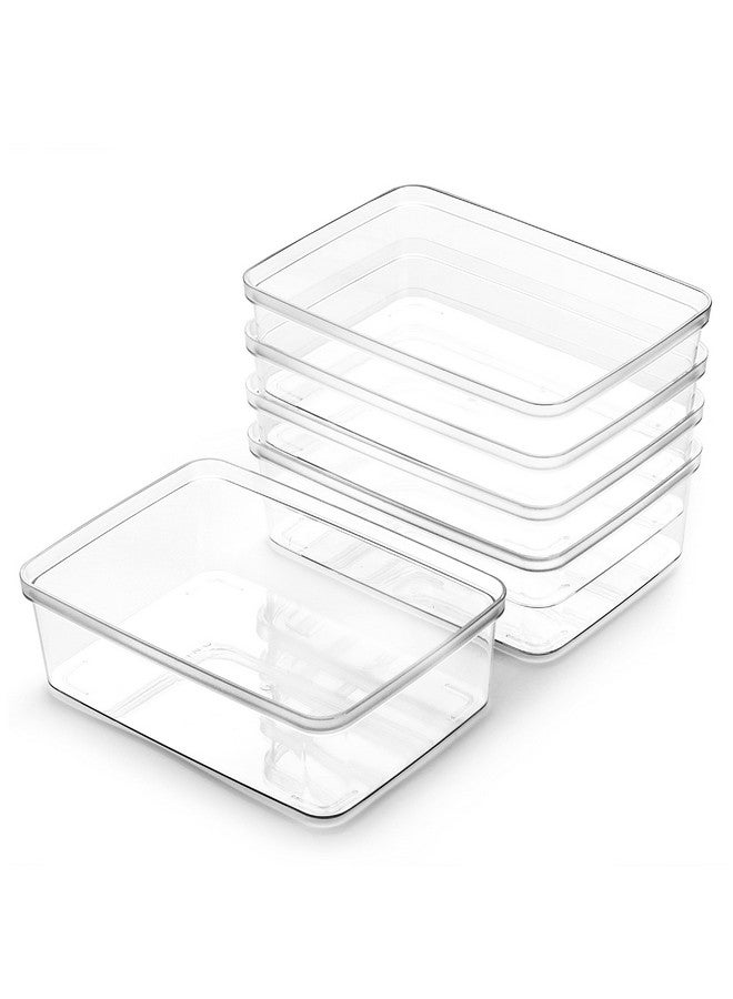 BINO BINO | Plastic Storage Bins, X-Small - 5 Pack | THE LUCID COLLECTION | Multi-Use Built-In Handles BPA-Free Clear Storage Containers | Fridge Organizer | Pantry & Home Organization - Image 1