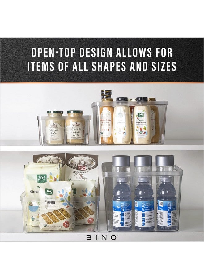 BINO BINO | Plastic Storage Bins, X-Small - 5 Pack | THE LUCID COLLECTION | Multi-Use Built-In Handles BPA-Free Clear Storage Containers | Fridge Organizer | Pantry & Home Organization - Image 4