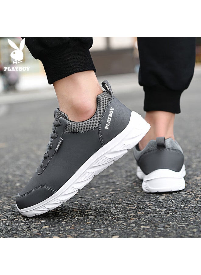 Playboy Men's Shoes  Autumn Winter Dad Sneakers Thick Sole Casual Sports Running Shoes Fashion Gray Size 39 - Image 3