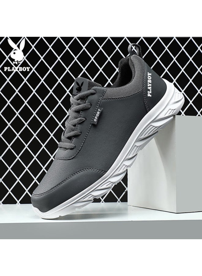 Playboy Men's Shoes  Autumn Winter Dad Sneakers Thick Sole Casual Sports Running Shoes Fashion Gray Size 39 - Image 4