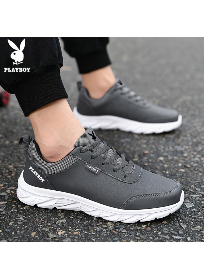Playboy Men's Shoes  Autumn Winter Dad Sneakers Thick Sole Casual Sports Running Shoes Fashion Gray Size 39 - Image 2