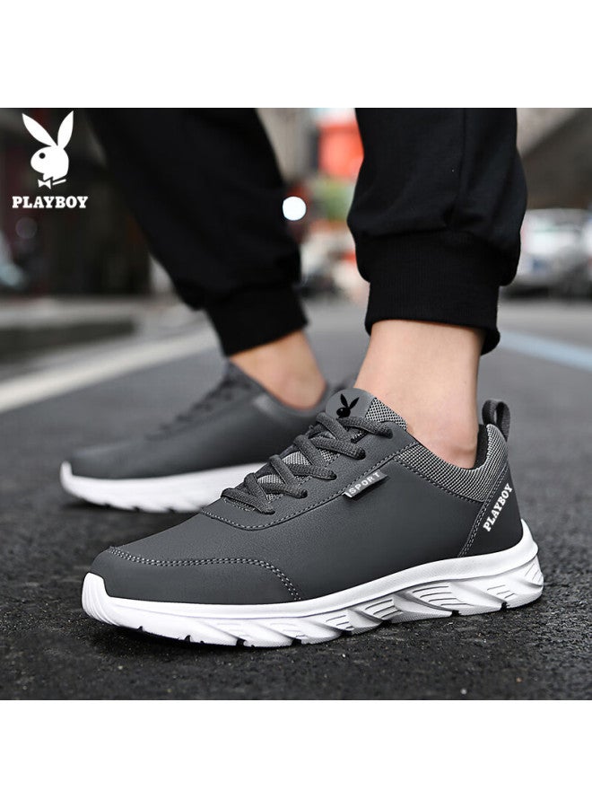 Playboy Men's Shoes  Autumn Winter Dad Sneakers Thick Sole Casual Sports Running Shoes Fashion Gray Size 39 - Image 1