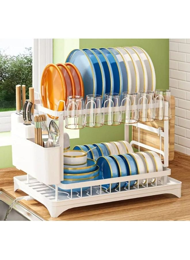NKX 2-Tier Dish Drying Rack With Drain Board  - Image 2