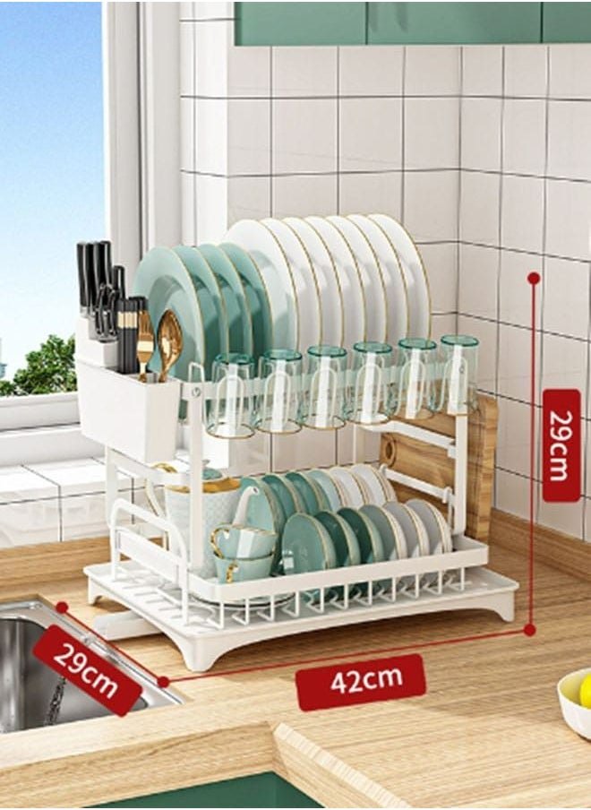 NKX 2-Tier Dish Drying Rack With Drain Board  - Image 4