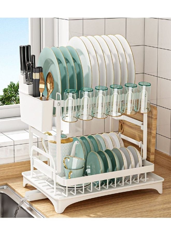 NKX 2-Tier Dish Drying Rack With Drain Board  - Image 1