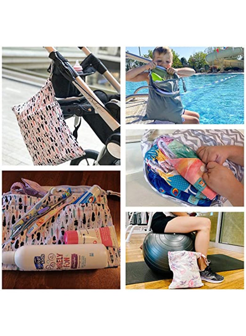 حقيبة حفاضات جافة ورطبة مقاومة للماء، حقيبة سفر قابلة لإعادة الاستخدام لحفاضات القماش للأطفال - Image 5