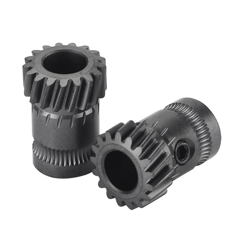 2PCS Helical Gear Dual-gear Extruder Gear Replacement High strength Die Steel Material Extrusion Wheels Better Meshing Performance Upgraded 3d Printer Parts Compatible with mini V1/ V2 Double Gear / - Image 1