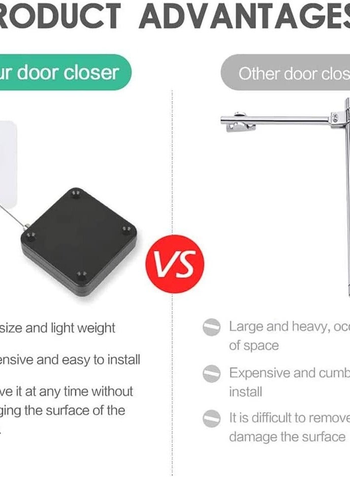 Multifunctional Automatic Door Closer With Wire Roll Black  - Image 1