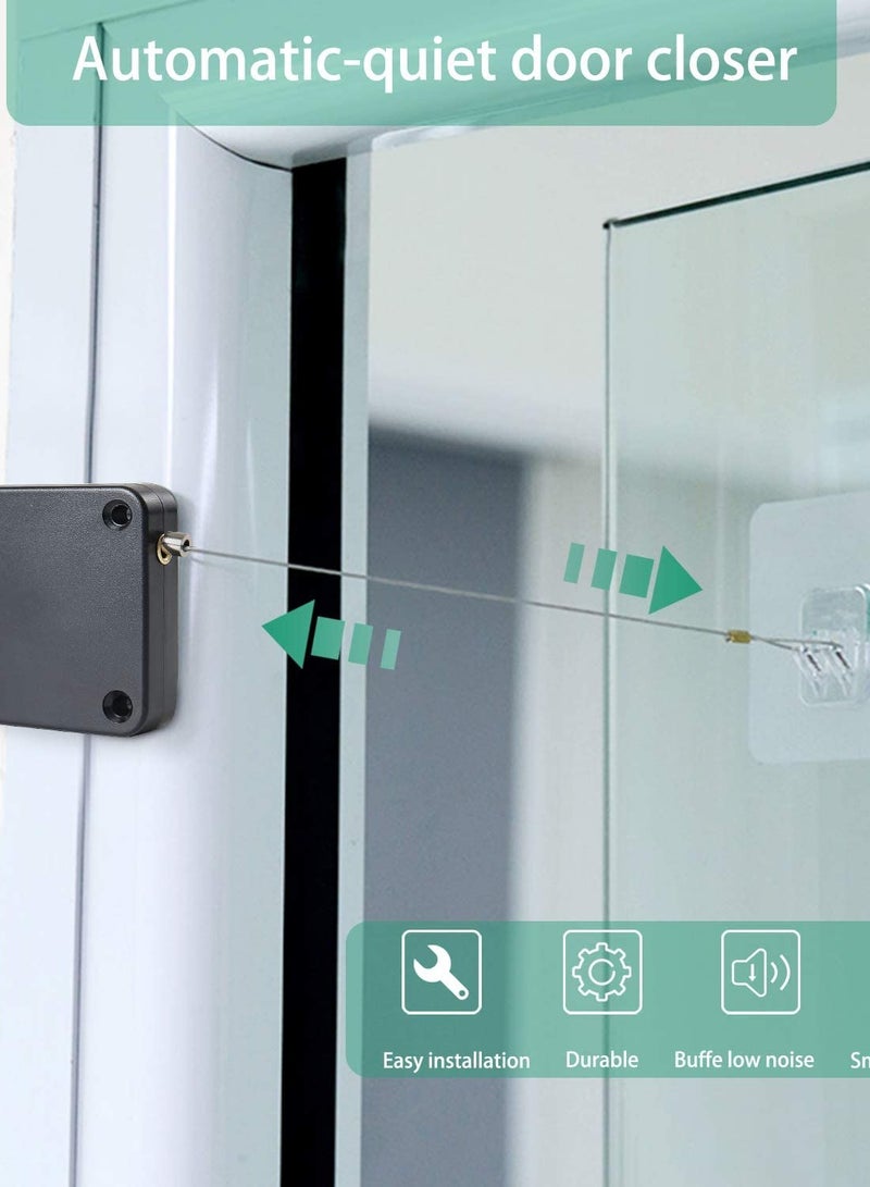Multifunctional Automatic Door Closer With Wire Roll Black  - Image 5