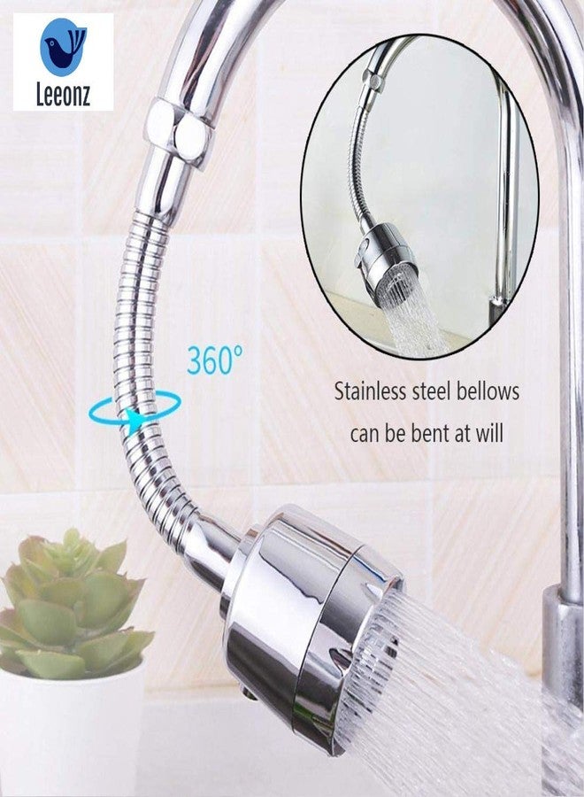 Leeonz Faucet Shower Can Rotate 360 Degrees Water Saving Kitchen Strainer Two Stage Mode Press Button Suitable for preventing Splashing Wash Basin Bathroom (Long) - Image 2