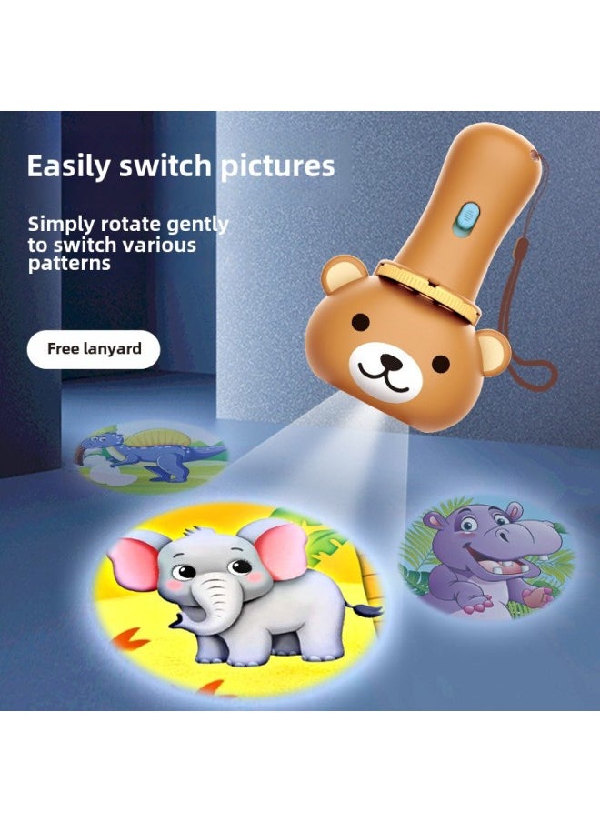 Generic - Projection Flashlight Children's Luminous Flashlight Early Education Cognitive A Variety Of Animal Patterns Bedtime Educational Toys-Color:Purple - Image 1